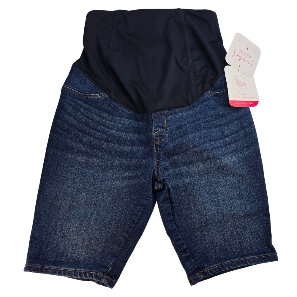 Isabel Maternity by Ingrid & Isabel Bermuda Shorts Dark Wash Denim Size 0/25 New